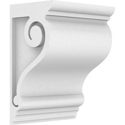 5"W x 4"D x 8"H Standard Scroll Architectural Grade PVC Corbel