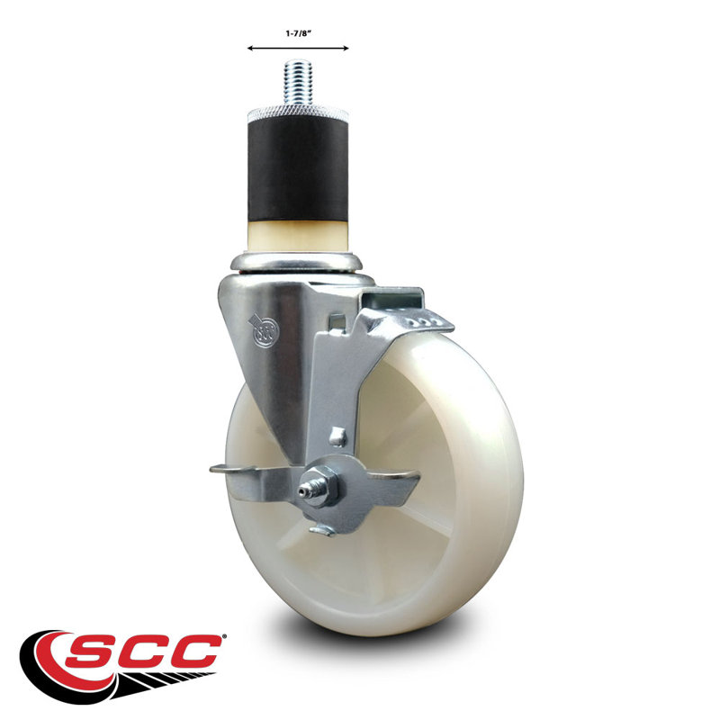 Roulettes pivotantes en nylon 1-7 / 8 pouces avec frein SCC