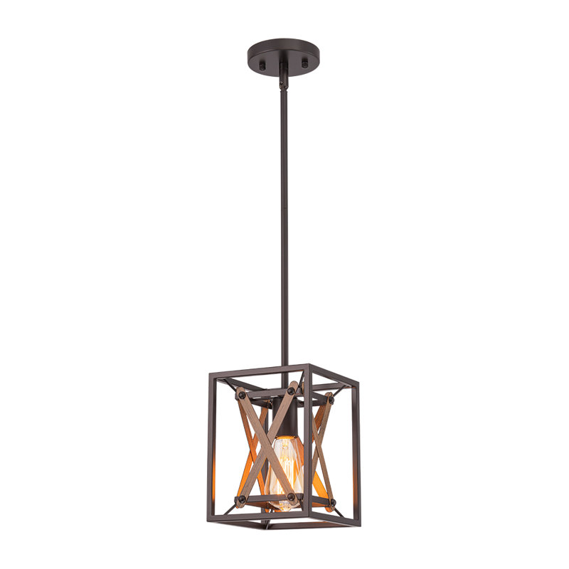 Luminaire suspendu carré 1 lumière Farmhouse