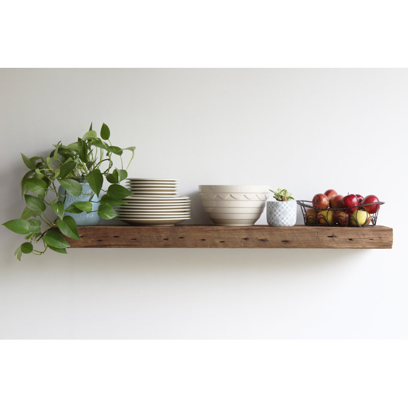 Bugbee 2 Piece Reclaimed Barn Wood Floating Shelf, 3" H x 48"W x 11" D