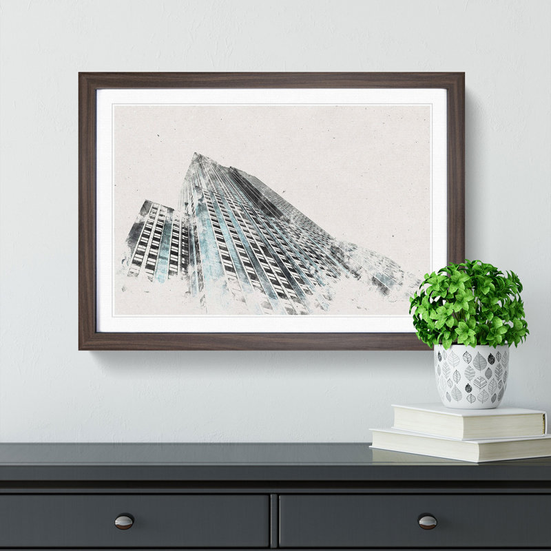 The Empire State Building - Picture Frame Painting Print, 62cm H x 87cm W x 2cm D, Oak Framed