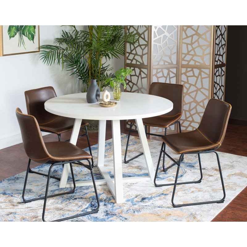 5-Piece Round Dining Set, Brown
