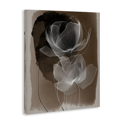 Art mural Gossamer Roses sur toile brune, design par Annabelle Hall