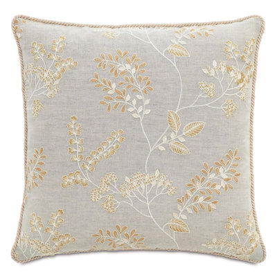 San Savino Embroidered Linen Throw Pillow