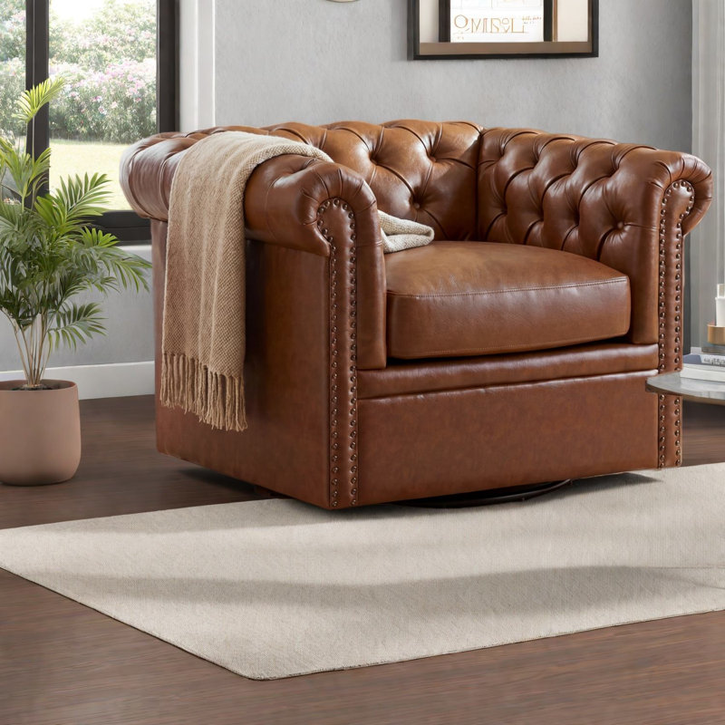 Fauteuil club pivotant Chesterfield