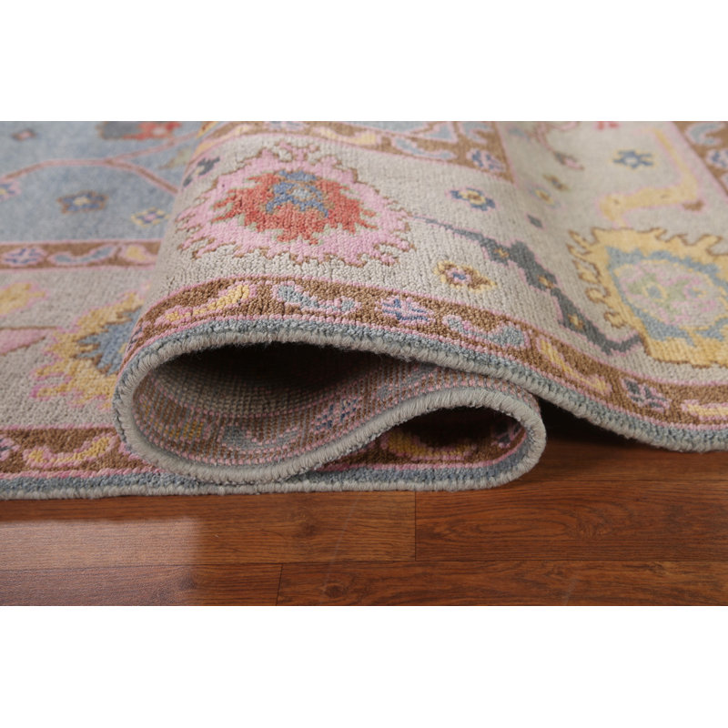 Tapis bleu clair Oushak 8 x 10