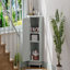 Armoire de rangement d'angle grise avec plateau réglable-782838402