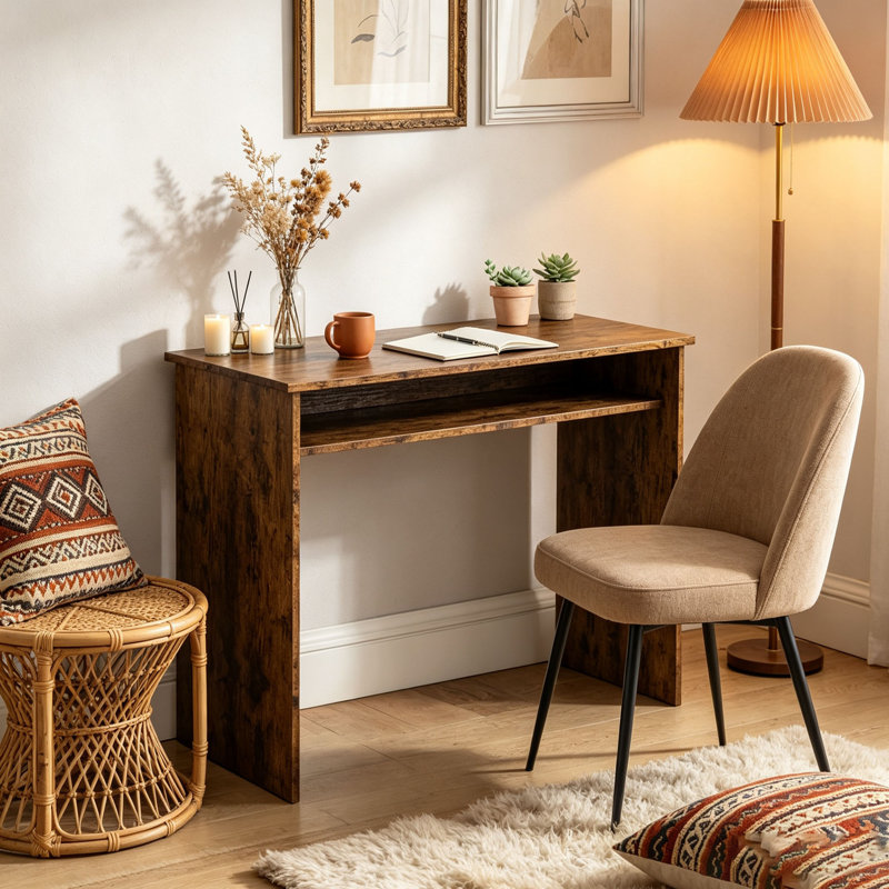 Particle Board / Chipboard Computer Desk, Rustic Brown