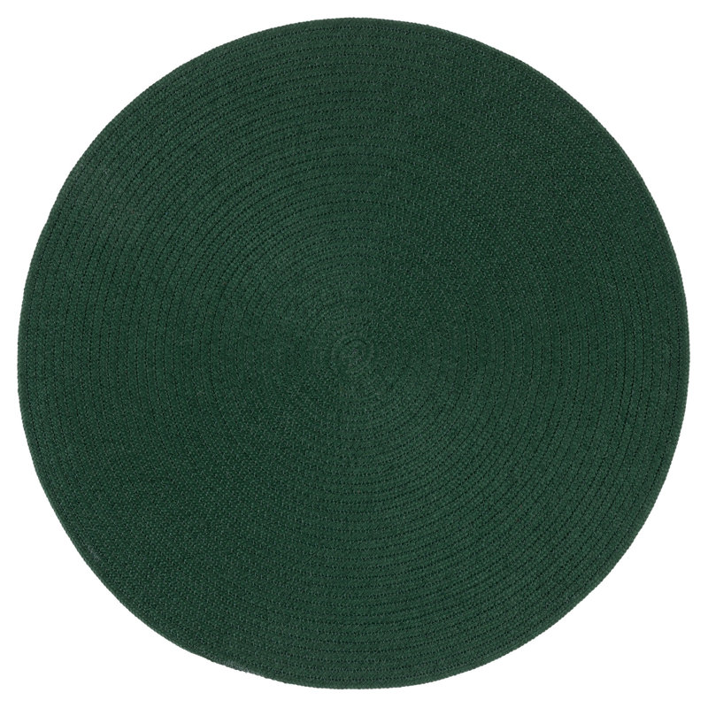 Tapis de couleur unie tressé tissé à la main, Rond 5 pi