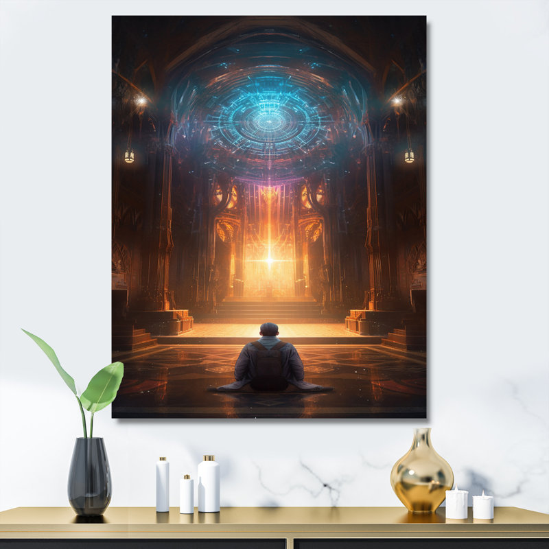 "Inner Light Connection Space Meditation", reproduction sur toile, Toile tendue, H 40 po x l 30 po x P 1,5 po
