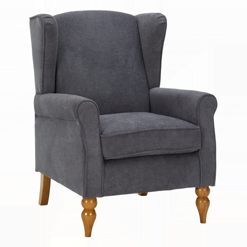 High-Back Reading Chair, Antique Dark Gray