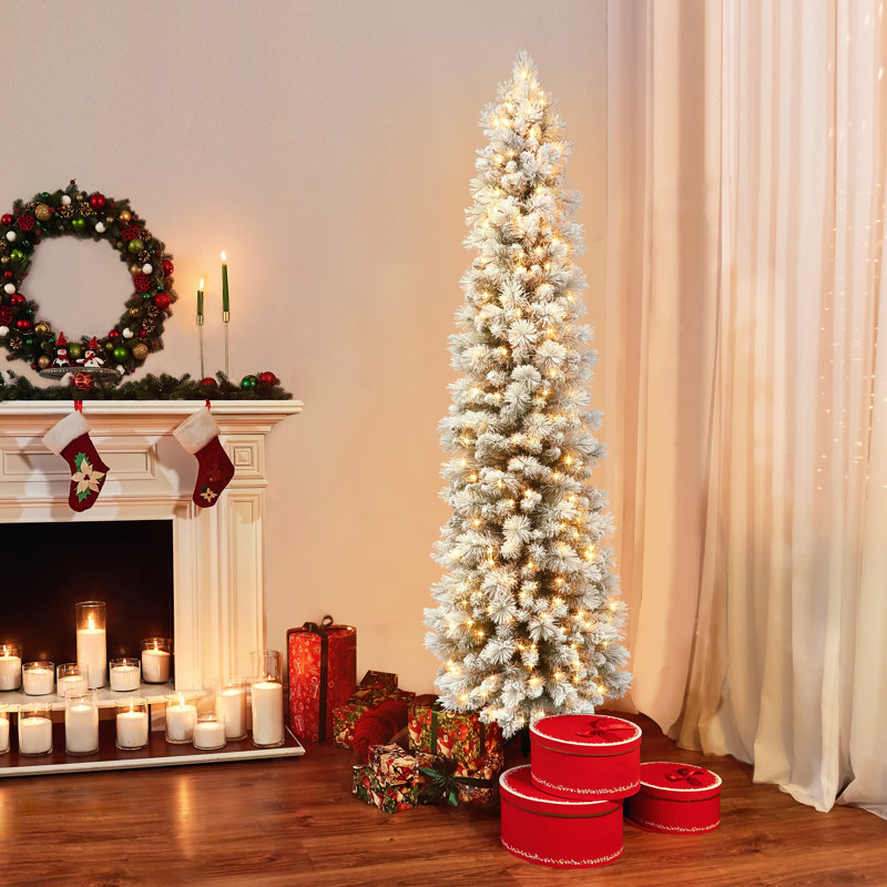 Lighted Artificial Pine Christmas Tree, 9ft H