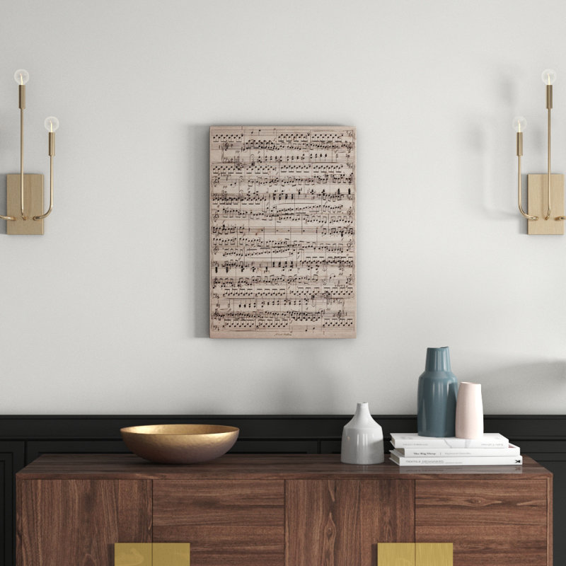 Modern Art - Sheet Music Ode To Joy - Wrapped Canvas Print, 152.5 cm H x 101.5 cm W