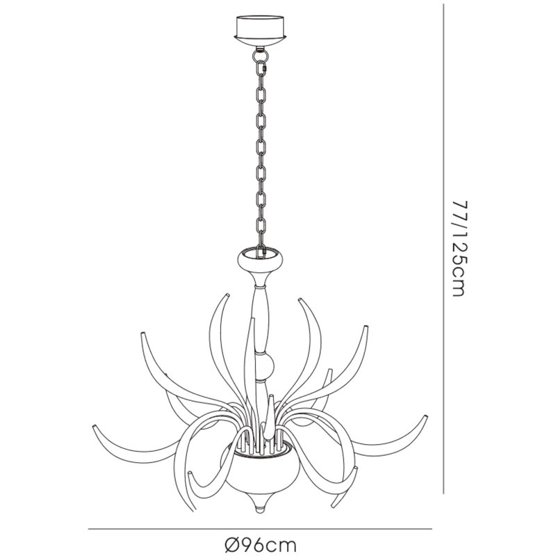 Tunnel 15 - Light Unique/Statement Chandelier, Polished Chrome