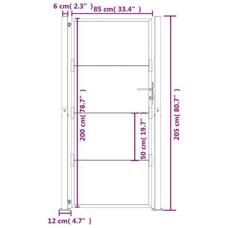 Amalle Brown Metal Gate, 205cm H x 105cm W