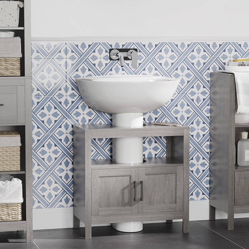 Moniquea Glass Freestanding Bathroom Cabinet
