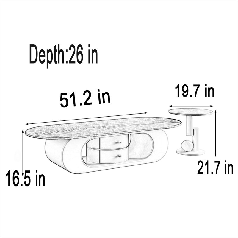 Donley, 16.5" H x 51.2" L x 26" W