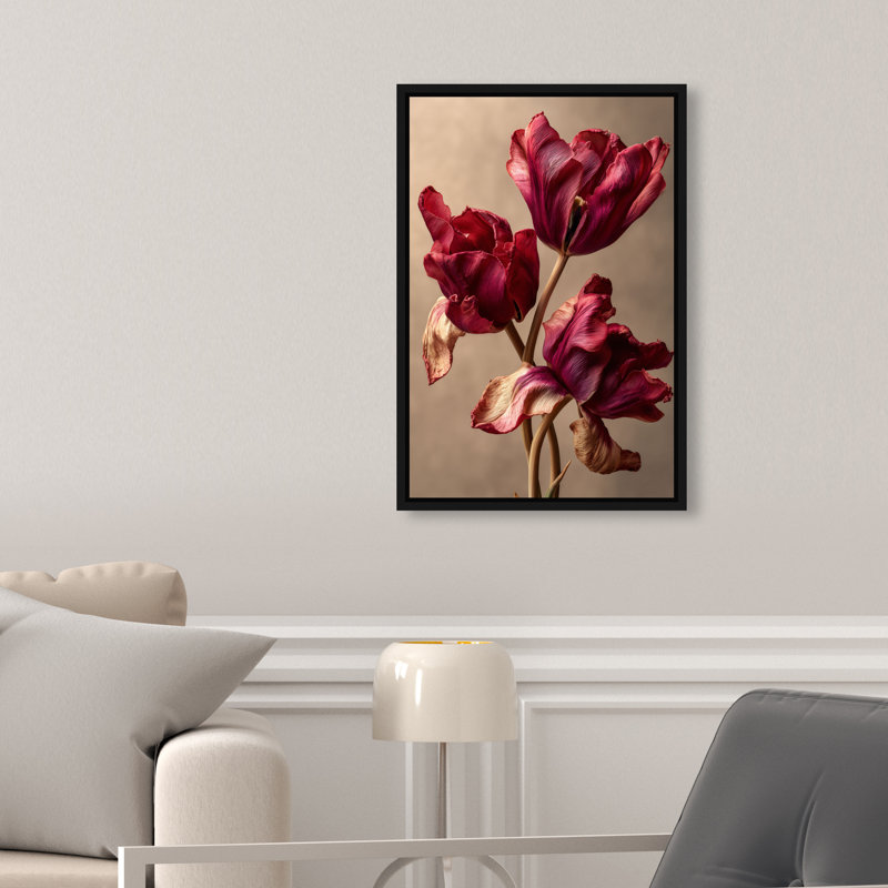 Dark Silk Remains Print by Oliver Gal, 11"H x 16"W, Black Floater Frame