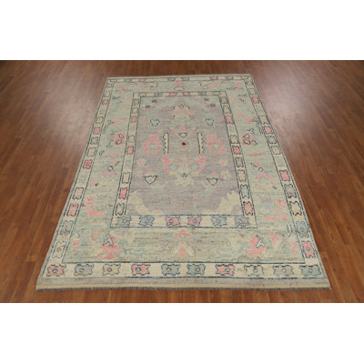 Vegetable Dye Oushak Turkish Area Rug 7x10