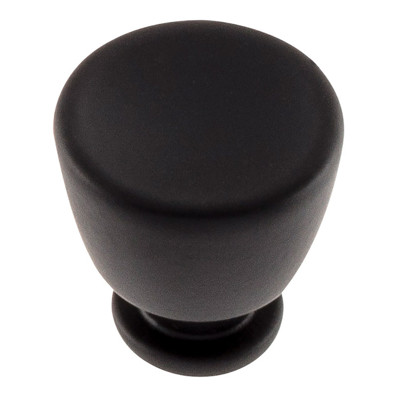 Tiki Hut Round Knob, Matte Black, 1 1/8"