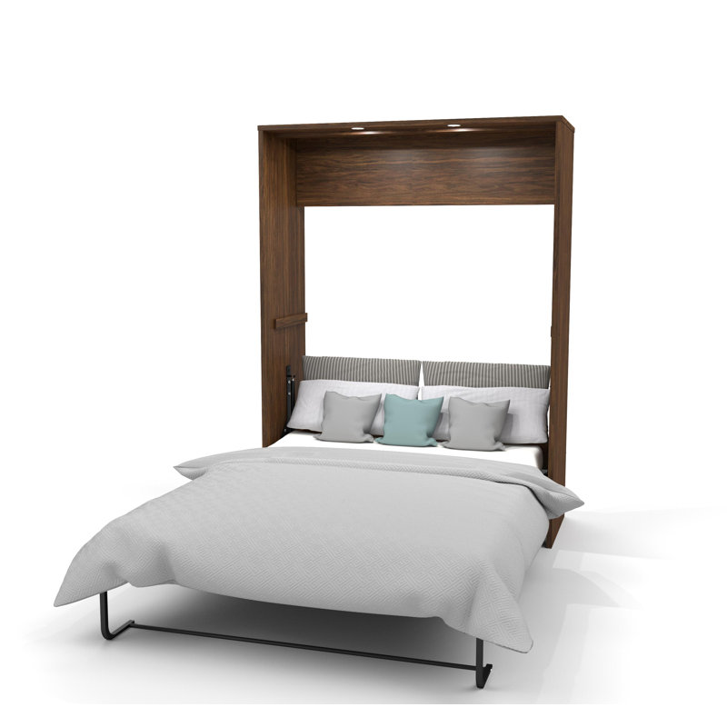 Osterman Murphy Bed, Full, Rustic Brown & White