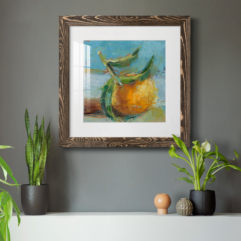 Impressionist Fruit Study III - reproduction encadrée de qualité supérieure - prête à être accrochée, Noyer