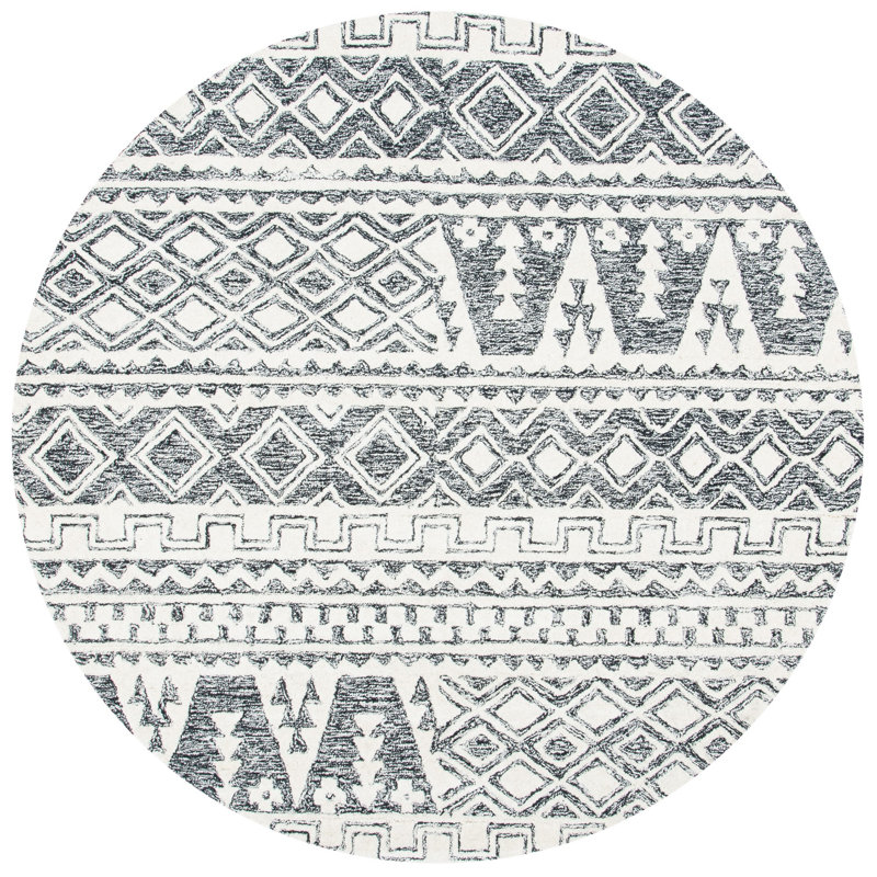 Dean Hand Tufted Wool Southwestern Rug, Round 6'