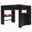 Wood Bed With Height-Adjustable Desk,Wardrobe,Ample Storage Space,And RGB Light-1379693551