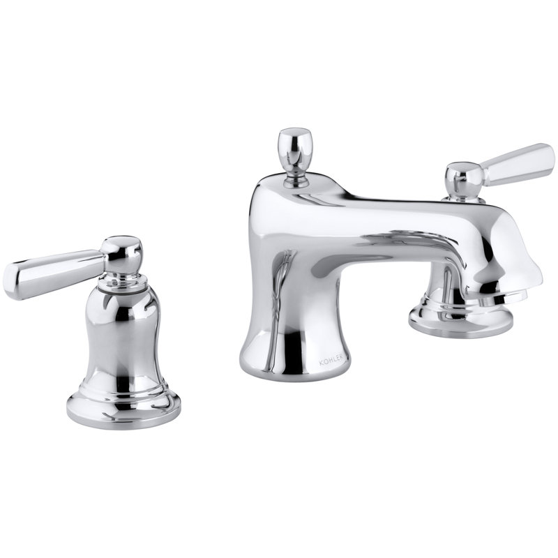 Bancroft Bath Faucet Trim for Deck-Mount High-Flow Valve with Non-Diverter Spout and Lever Handles, Valve Not Included