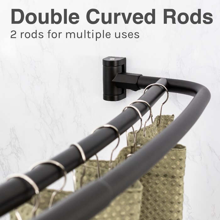 Utility-Sink 70'' Curved Fixed Shower Curtain Rod & Reviews | Wayfair