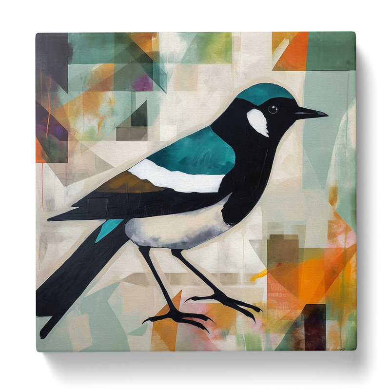 Magpie Bauhaus - Wrapped Canvas, 35cm H x 35cm W x 3cm D