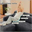 Tissu moelleux moelleux et moelleux de 114 po, canapé modulaire modulaire, conception ergonomique avec repose-pieds et coussins décoratifs, raccordement à boucle à compression complète pour étude, cinéma maison
