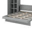 Lit escamotable double avec tablettes, garde-robe et lumières DEL-2126246668