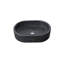 Lavabo vasque ovale de luxe en marbre naturel gris foncé pour salle de bain