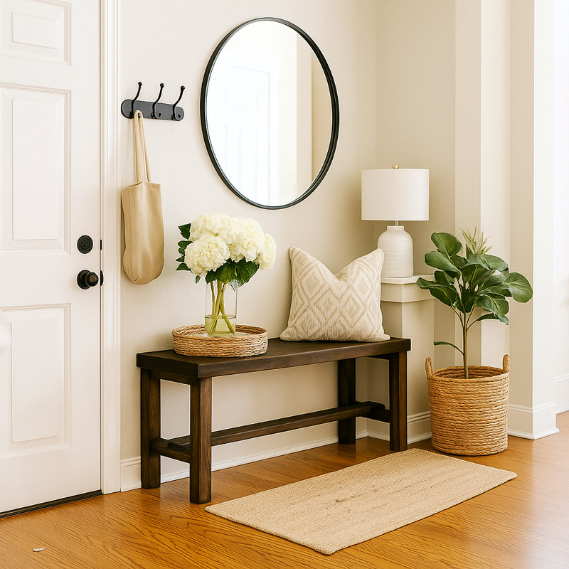 Banc d'entrée de style rustique, Marron foncé