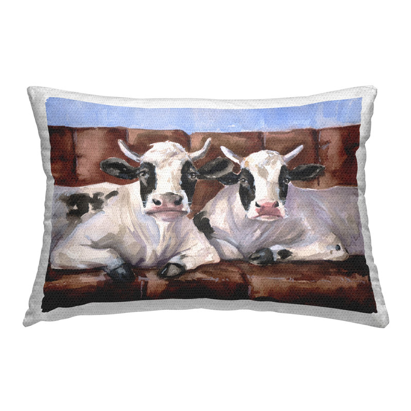 Coussin d'extérieur «Cows on Farmhouse Couch» par GeorgeDyachenkoArt