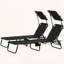 Ensemble 2 pièces de chaise longue pliante avec abat-jour-682878453