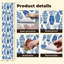 Papier peint à peler et coller avec vases en porcelaine bleu et blanc à motif floral traditionnel auto-adhésif et amovible 24 po x 118 po (60 x 300 cm)-2109294945