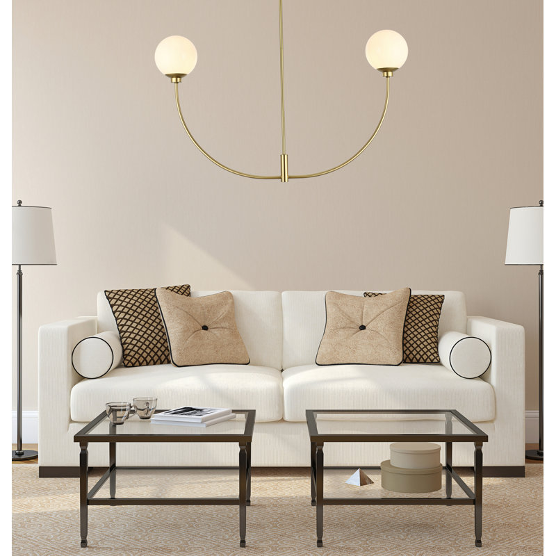 Living District Nyomi 42 Inch chandelier in Brass, Brass, 24" H x 42" W x 7" D