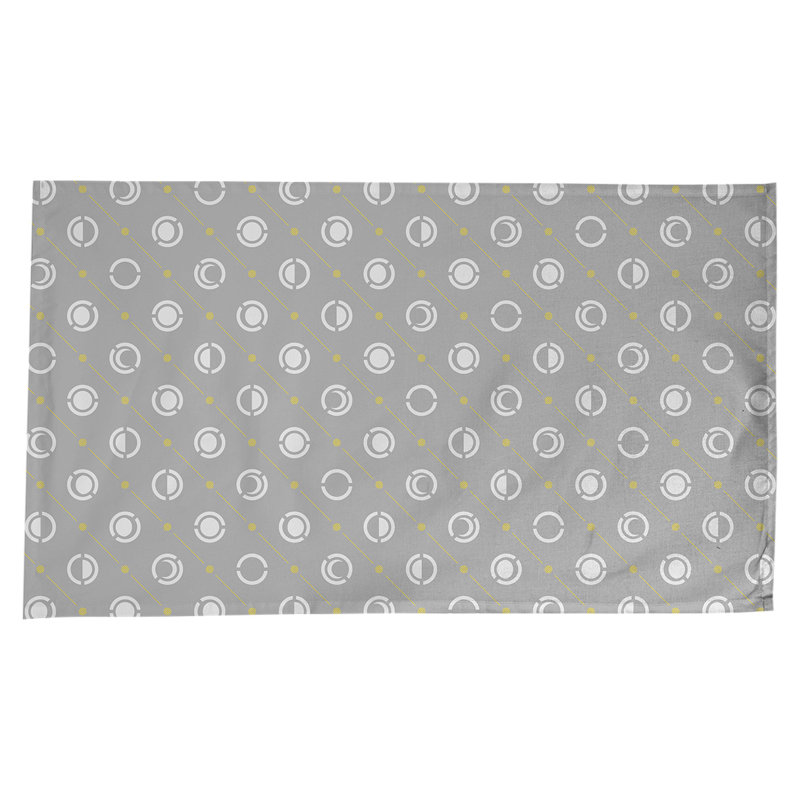 Classic Moon Phases Tablecloth, Gray/Yellow/White