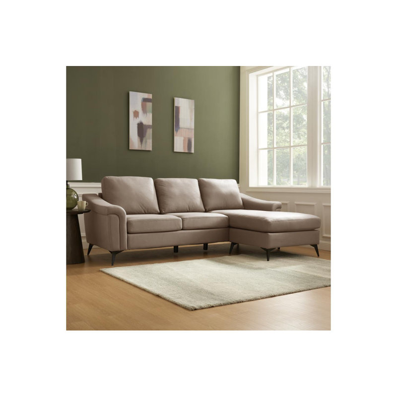 Edgao 3 Seater Sofa & Chaise, Brown