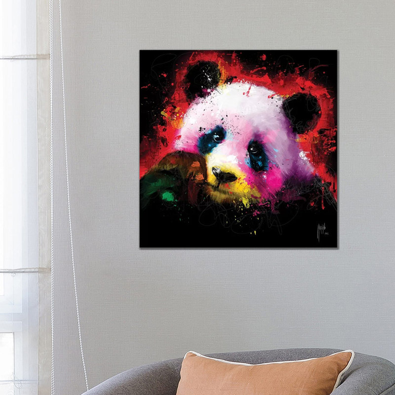 Panda Pop by Patrice Murciano - Wrapped Canvas Painting, 66.04 cm H x 66.04 cm W x 1.91 cm D