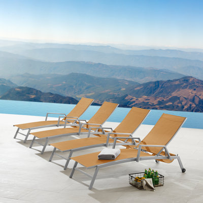 Chaise longue inclinable en métal Cand