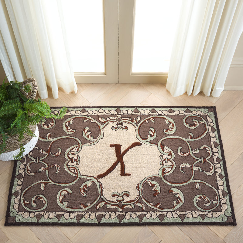 Monogram Hand Hooked Indoor/Outdoor Doormat