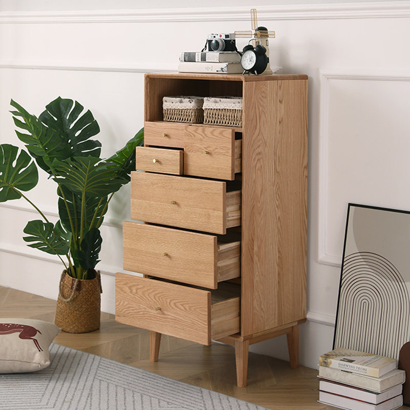 Armoire console en bois de chêne rouge massif, Bois brun