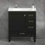 Meuble-lavabo noir 30 po. Armoire de rangement abondante - 1 porte à fermeture douce et 3 tiroirs-1839476648