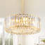 Lustre rond moderne en cristal 4 lumières Herrin, plafonniers semi-encastrés dorés