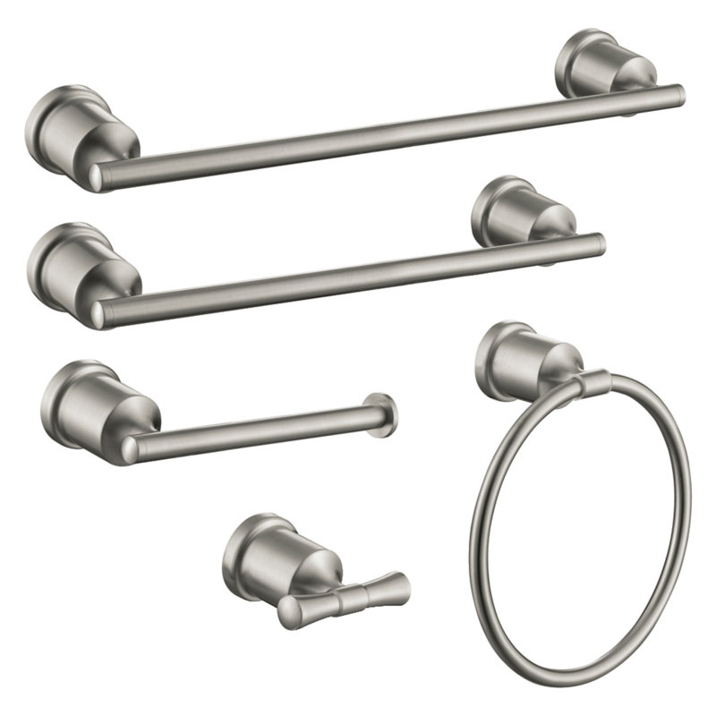 Kingston Brass Mathsson 5-Piece Bathroom Hardware Set, Brushed Nickel
