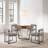 Mirjanka 5 Piece 48" Round Walnut Dining Table Set with Matte Black Iron and Light Gray Faux Leather