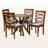 Eley 5-Pc Dining Set in Grey Fabric and Walnut Brown Finished Wood, 37.4'' H X 17.7'' W X 20.5'' D